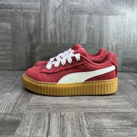 Puma Fenty Creeper Phatty Kids size 2.5c Corduroy Red White Gum Casual Shoes - Picture 2 of 8